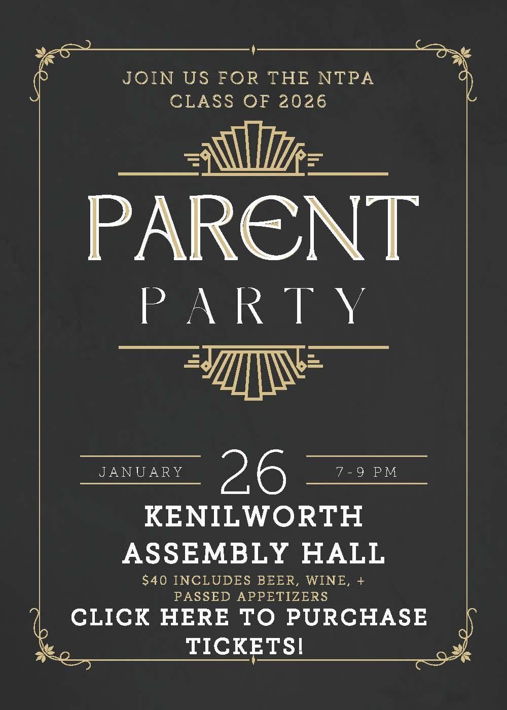  Parent Party Class of 2026 poster